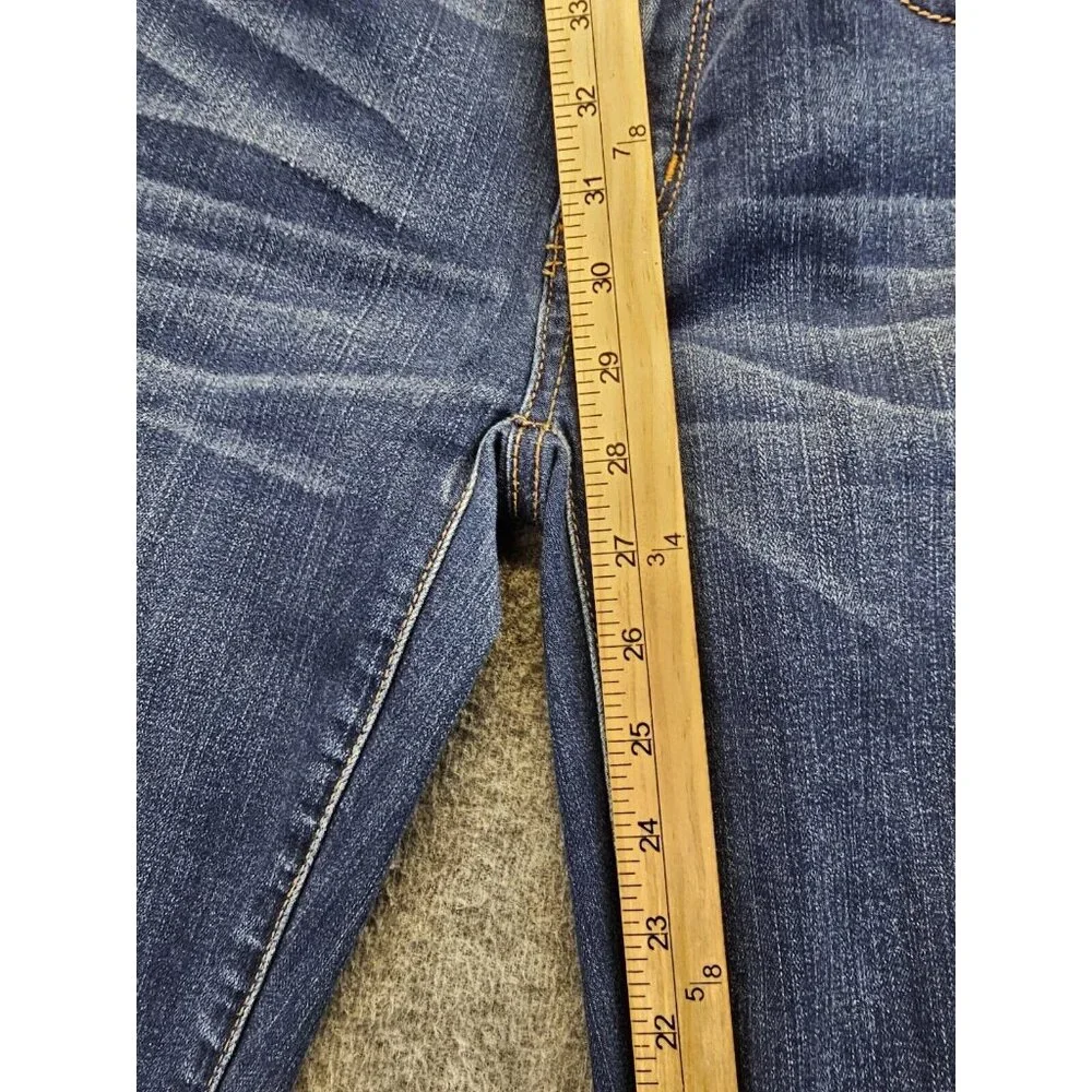 American Eagle Jeggings Womens Size 2 Dark Wash Distressed Raw Hem Super Stretch